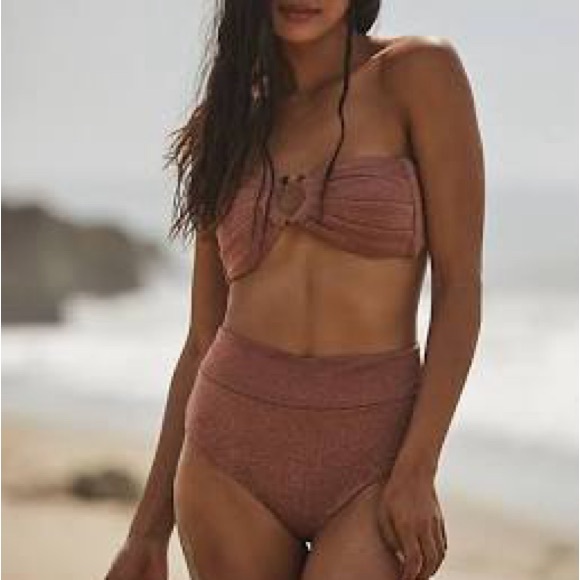 ‼️WOW‼️Montce Mauve Sparkle High Rise Bikini Bottom - S new with tags‼️ - Picture 13 of 16